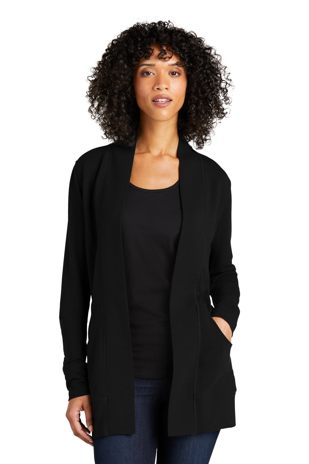 Port Authority Women's Microterry Cardigan LK825 Womens Apparel Sweatshirts & Fleece
