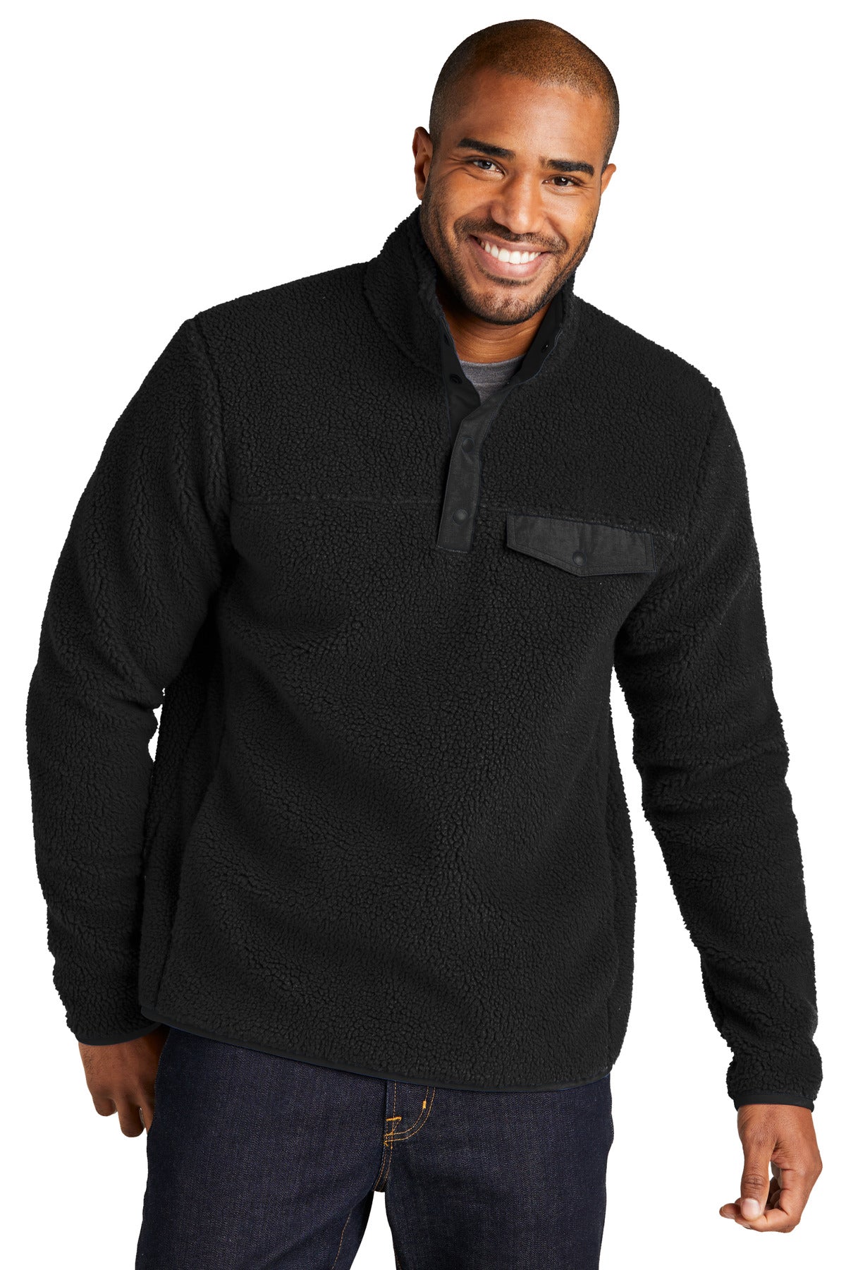 Port Authority Men's Camp Fleece Snap Pullover F140 Mens Apparel Sweatshirts & Fleece