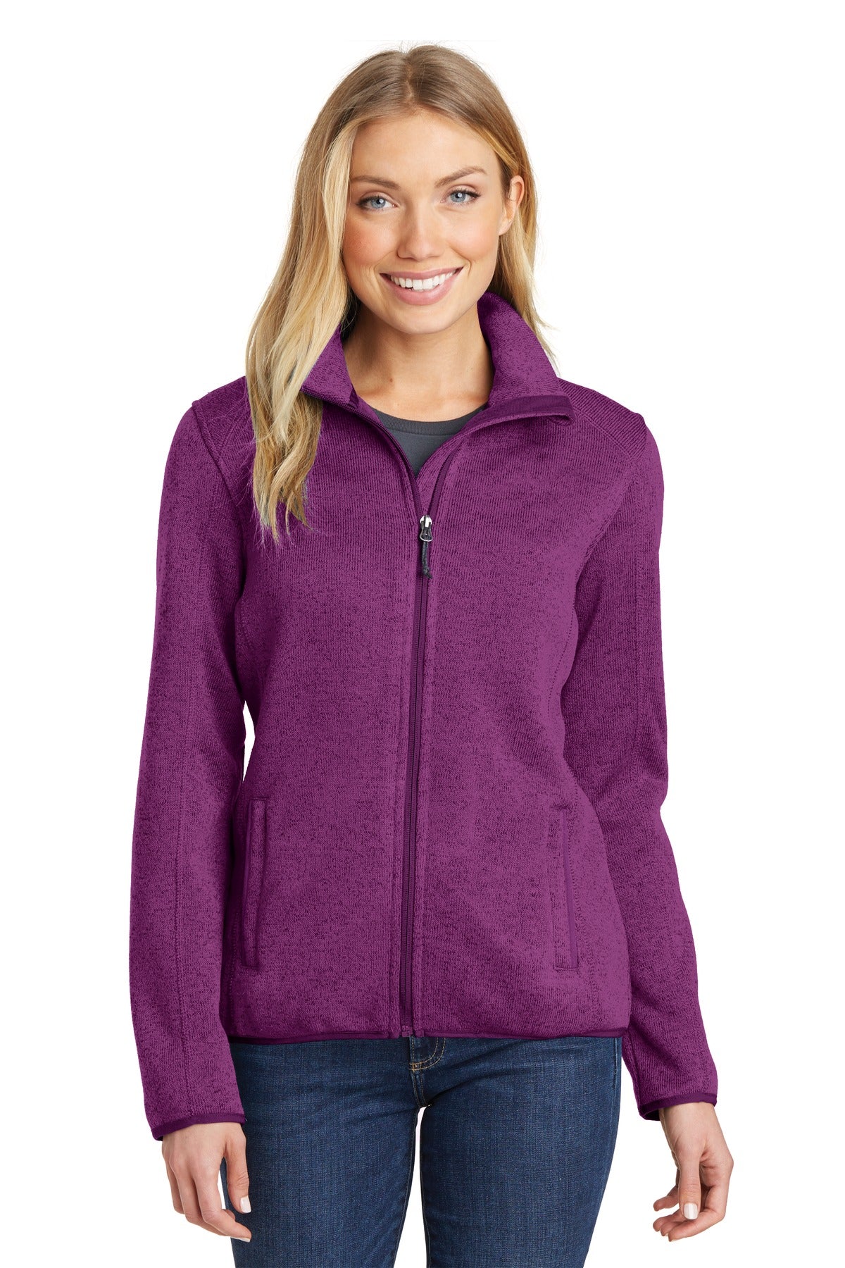 Port Authority Women's Sweater Fleece Jacket. L232 Womens Apparel Sweatshirts & Fleece
