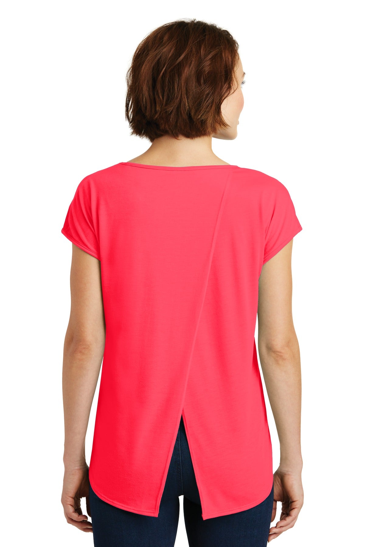 District Women's Drapey Cross-Back Tee. DM416 Womens Apparel Shirts & Tops