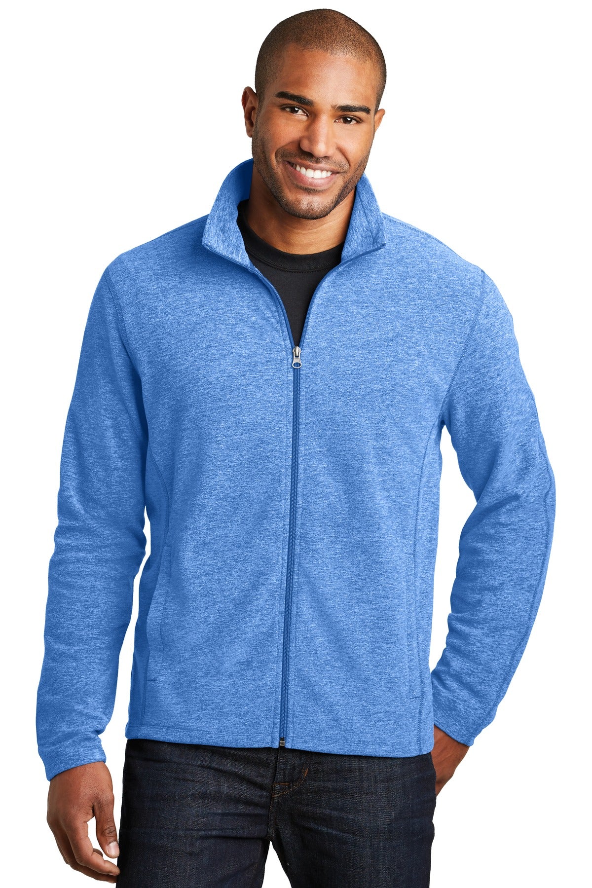 Port AuthorityMen's Heather Microfleece Full-Zip Jacket. F235 Mens Apparel Sweatshirts & Fleece