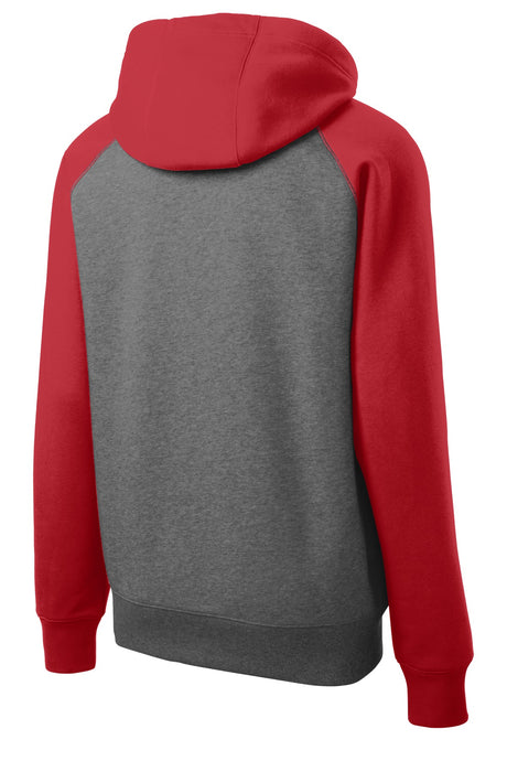 Sport-Tek Men's Raglan Colorblock Full-Zip Hooded Fleece Jacket Mens Apparel Sweatshirts & Fleece