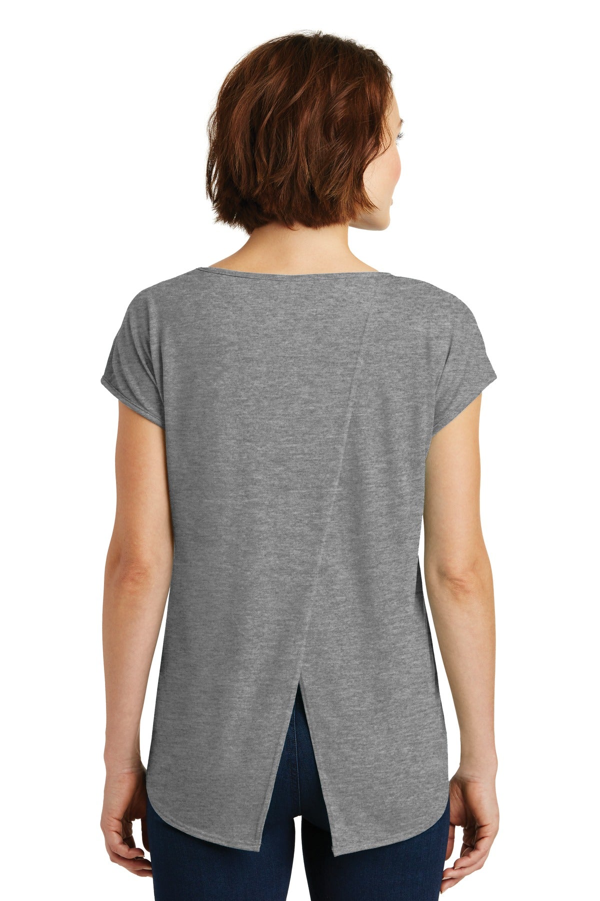 District Women's Drapey Cross-Back Tee. DM416 Womens Apparel Shirts & Tops