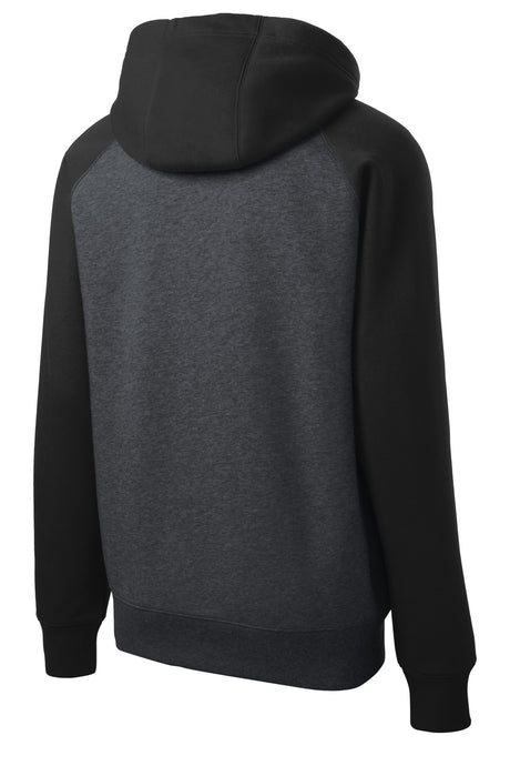 Sport-Tek Men's Raglan Colorblock Full-Zip Hooded Fleece Jacket Mens Apparel Sweatshirts & Fleece