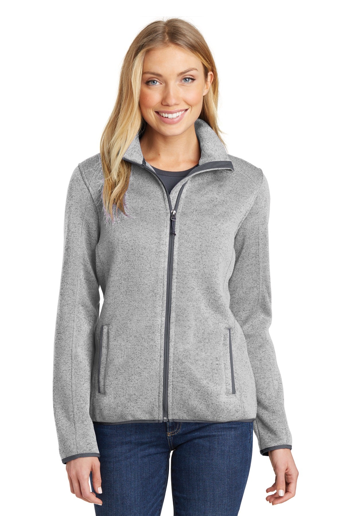 Port Authority Women's Sweater Fleece Jacket. L232 Womens Apparel Sweatshirts & Fleece