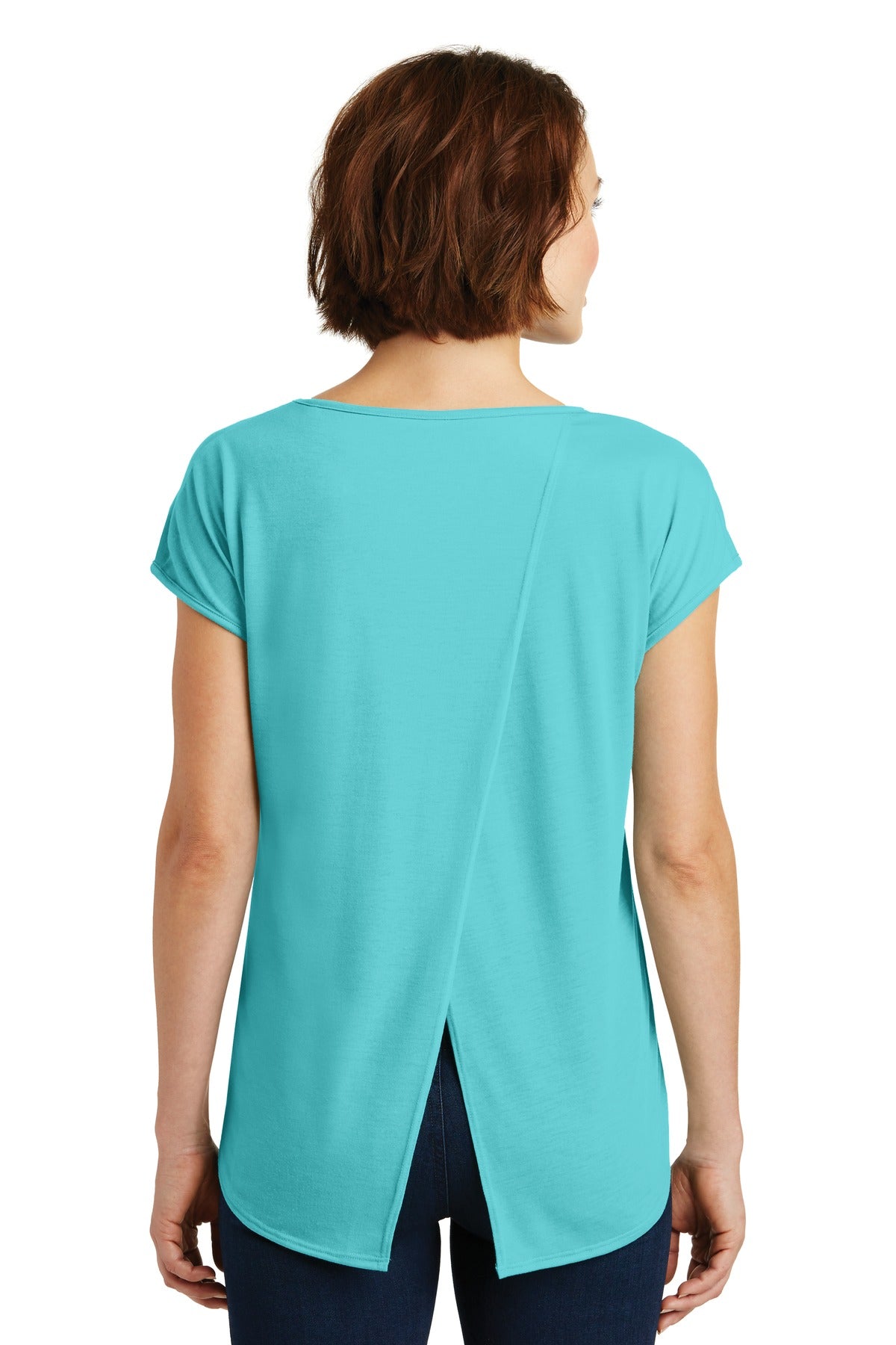 District Women's Drapey Cross-Back Tee. DM416 Womens Apparel Shirts & Tops