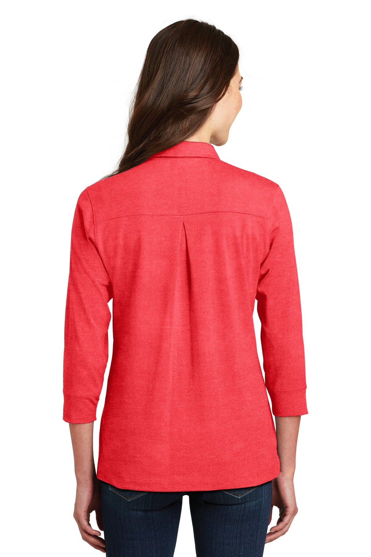Port Authority Women's 3/4-Sleeve Meridian Cotton Blend Polo. L578 Womens Apparel Shirts & Tops