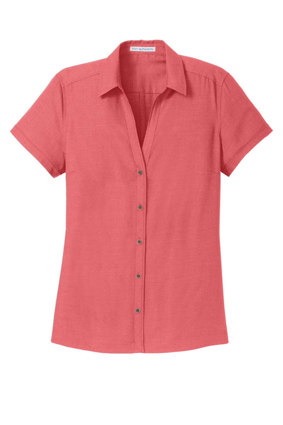 Port Authority Women's Textured Camp Shirt. L662 Womens Apparel Shirts & Tops