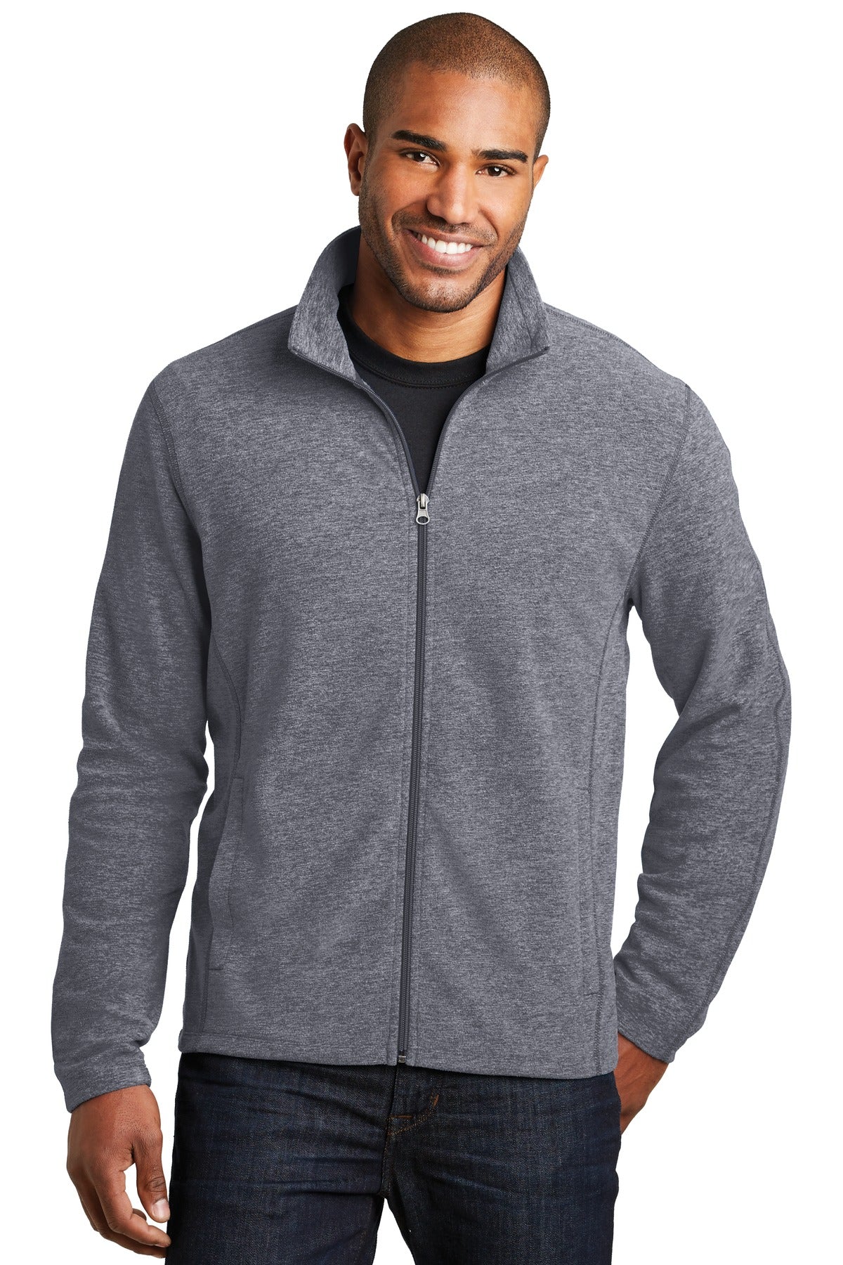 Port AuthorityMen's Heather Microfleece Full-Zip Jacket. F235 Mens Apparel Sweatshirts & Fleece
