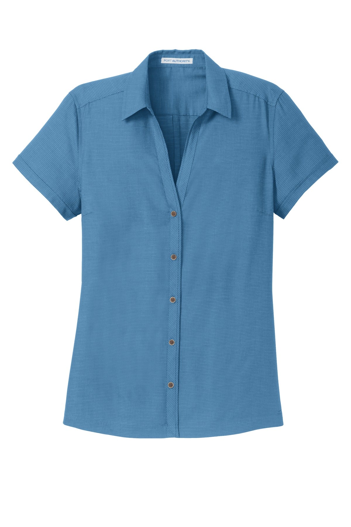 Port Authority Women's Textured Camp Shirt. L662 Womens Apparel Shirts & Tops