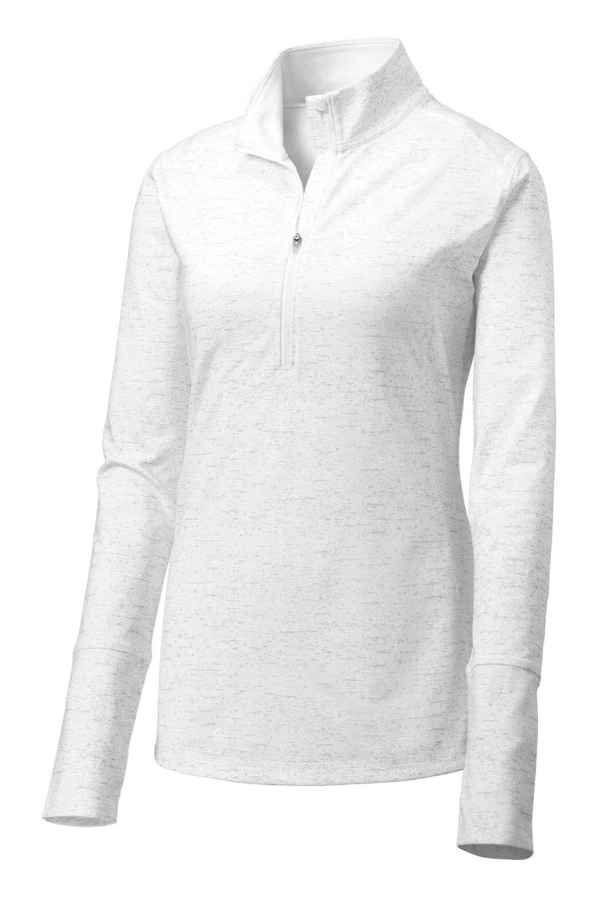 Sport-Tek Women's Sport-Wick Stretch Reflective Heather 1/2-Zip Pullover LST855 Womens Apparel Sweatshirts & Fleece