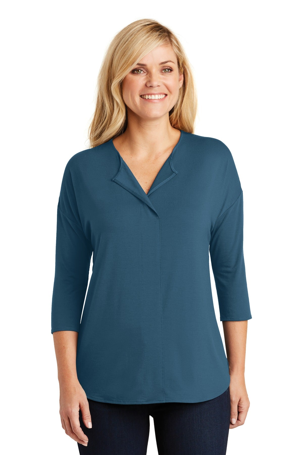 Port Authority Women's Concept 3/4-Sleeve Soft Split Neck Top. LK5433 Womens Apparel Shirts & Tops