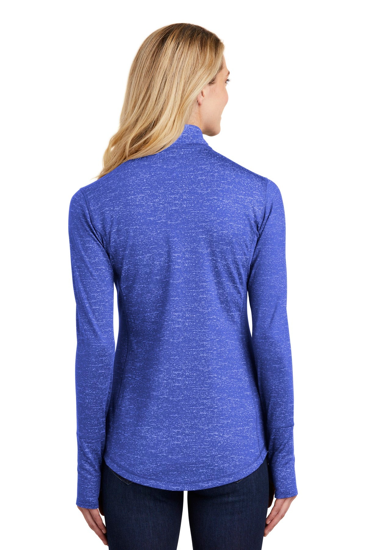 Sport-Tek Women's Sport-Wick Stretch Reflective Heather 1/2-Zip Pullover LST855 Womens Apparel Sweatshirts & Fleece