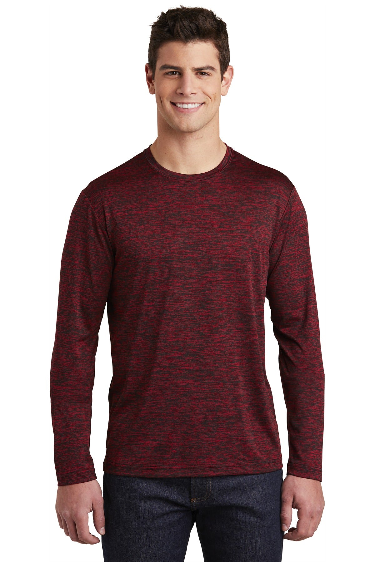 Sport-Tek Men's PosiCharge Long Sleeve Electric Heather Tee Mens Apparel Shirts & Tops