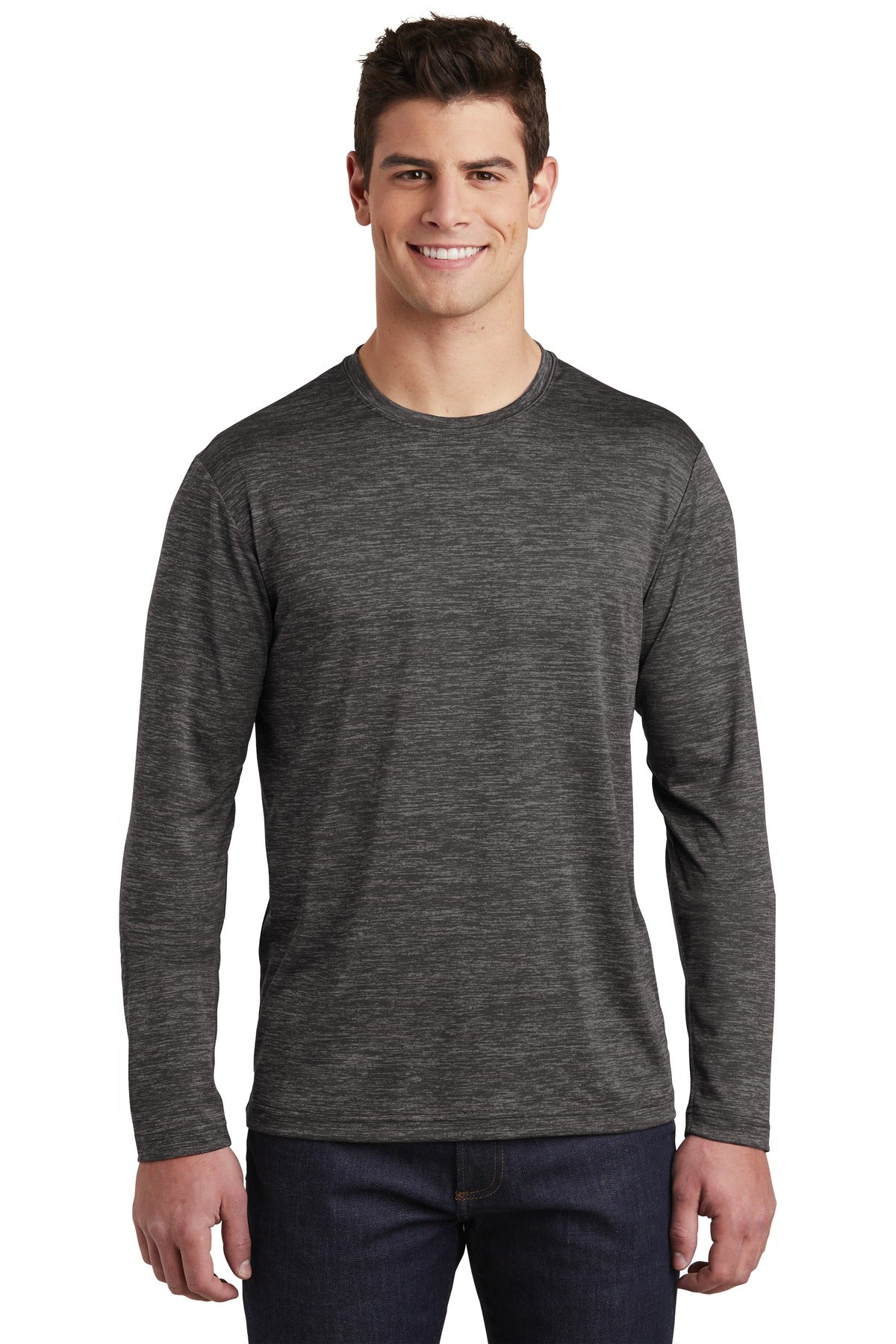 Sport-Tek Men's PosiCharge Long Sleeve Electric Heather Tee Mens Apparel Shirts & Tops