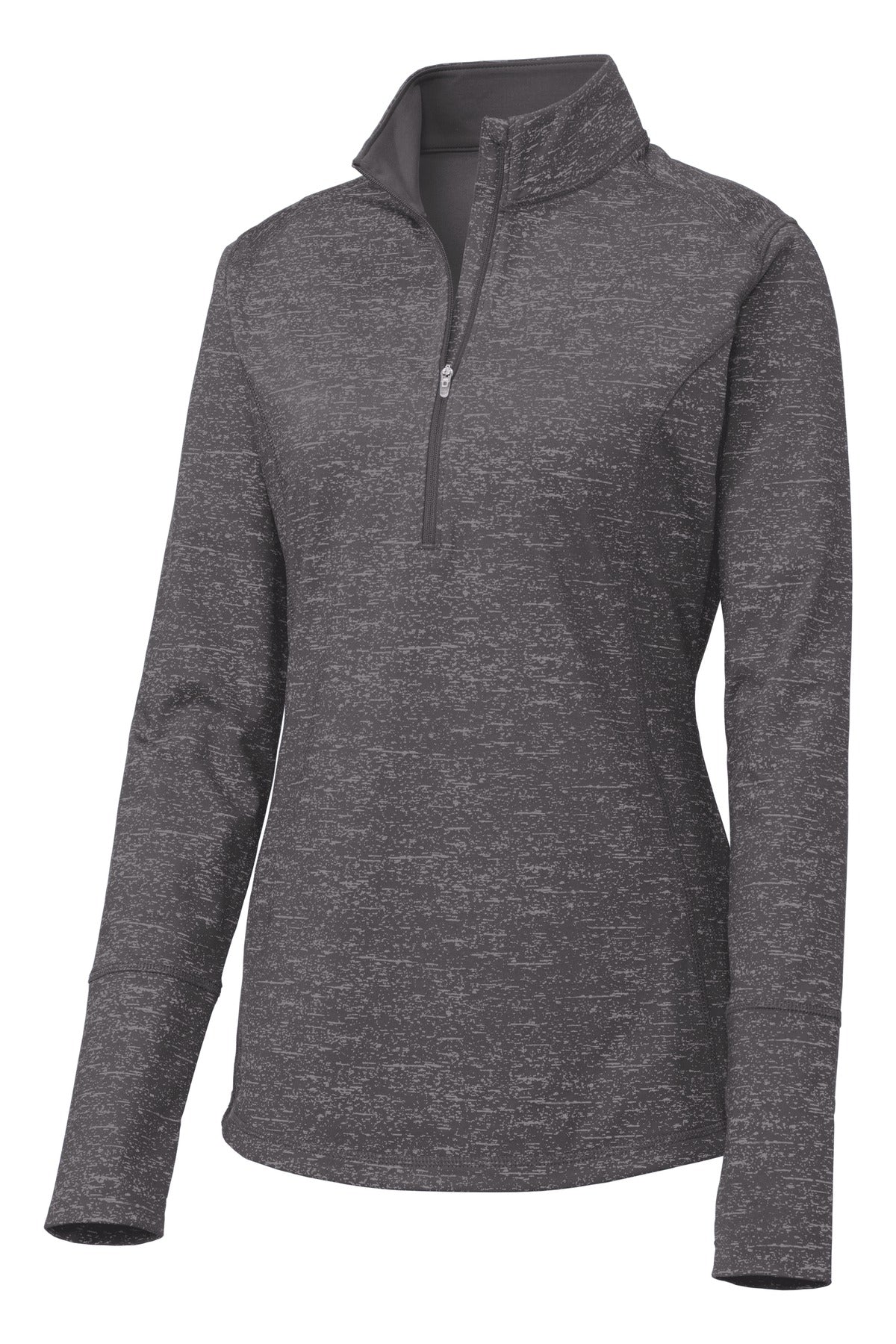 Sport-Tek Women's Sport-Wick Stretch Reflective Heather 1/2-Zip Pullover LST855 Womens Apparel Sweatshirts & Fleece