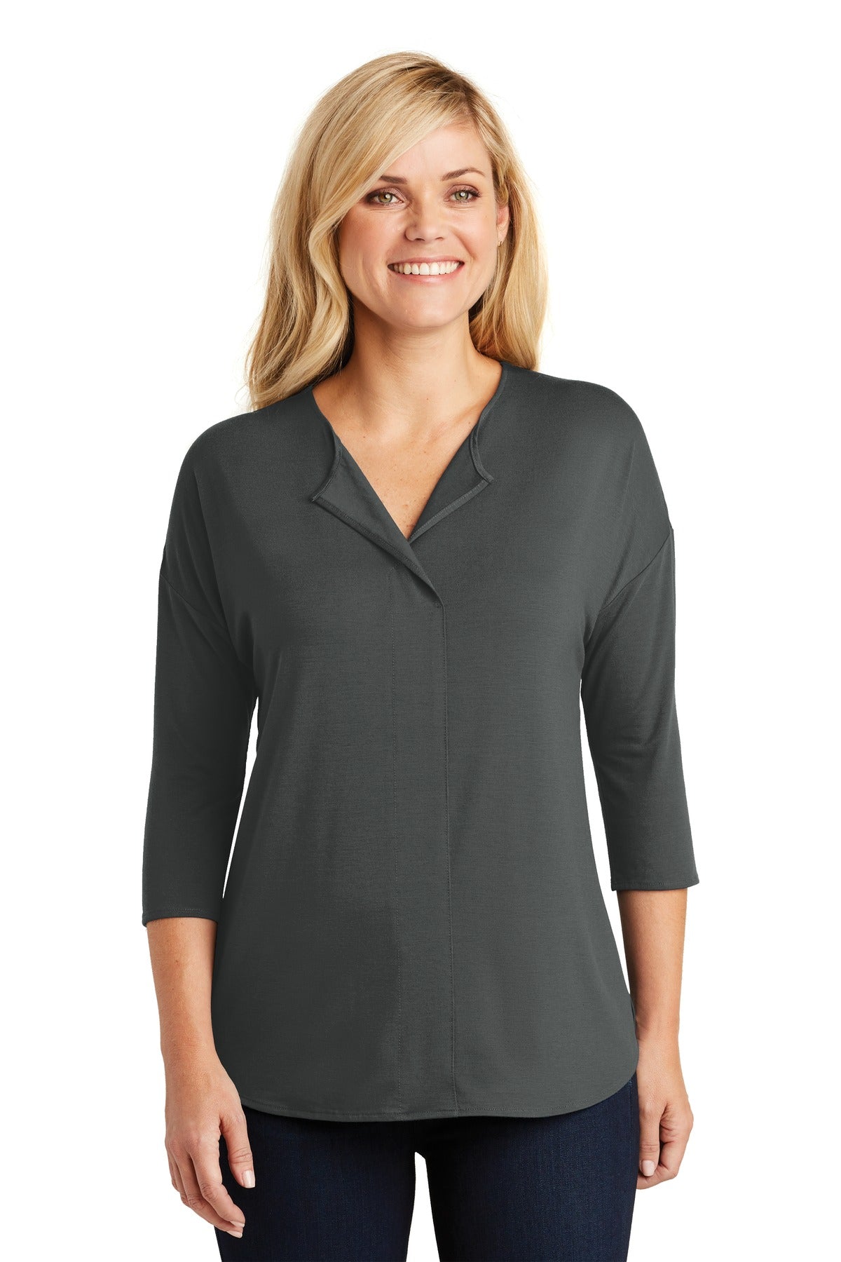 Port Authority Women's Concept 3/4-Sleeve Soft Split Neck Top. LK5433 Womens Apparel Shirts & Tops