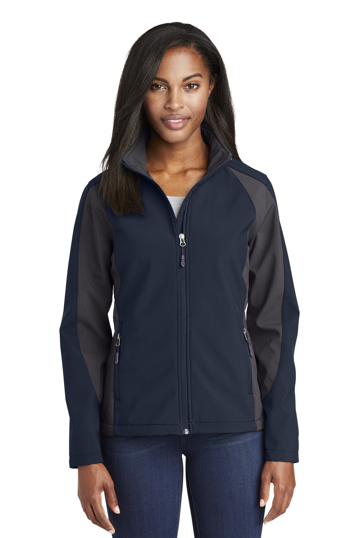 Sport-Tek Women's Colorblock Soft Shell Jacket. LST970 Womens Apparel Jackets & Vests