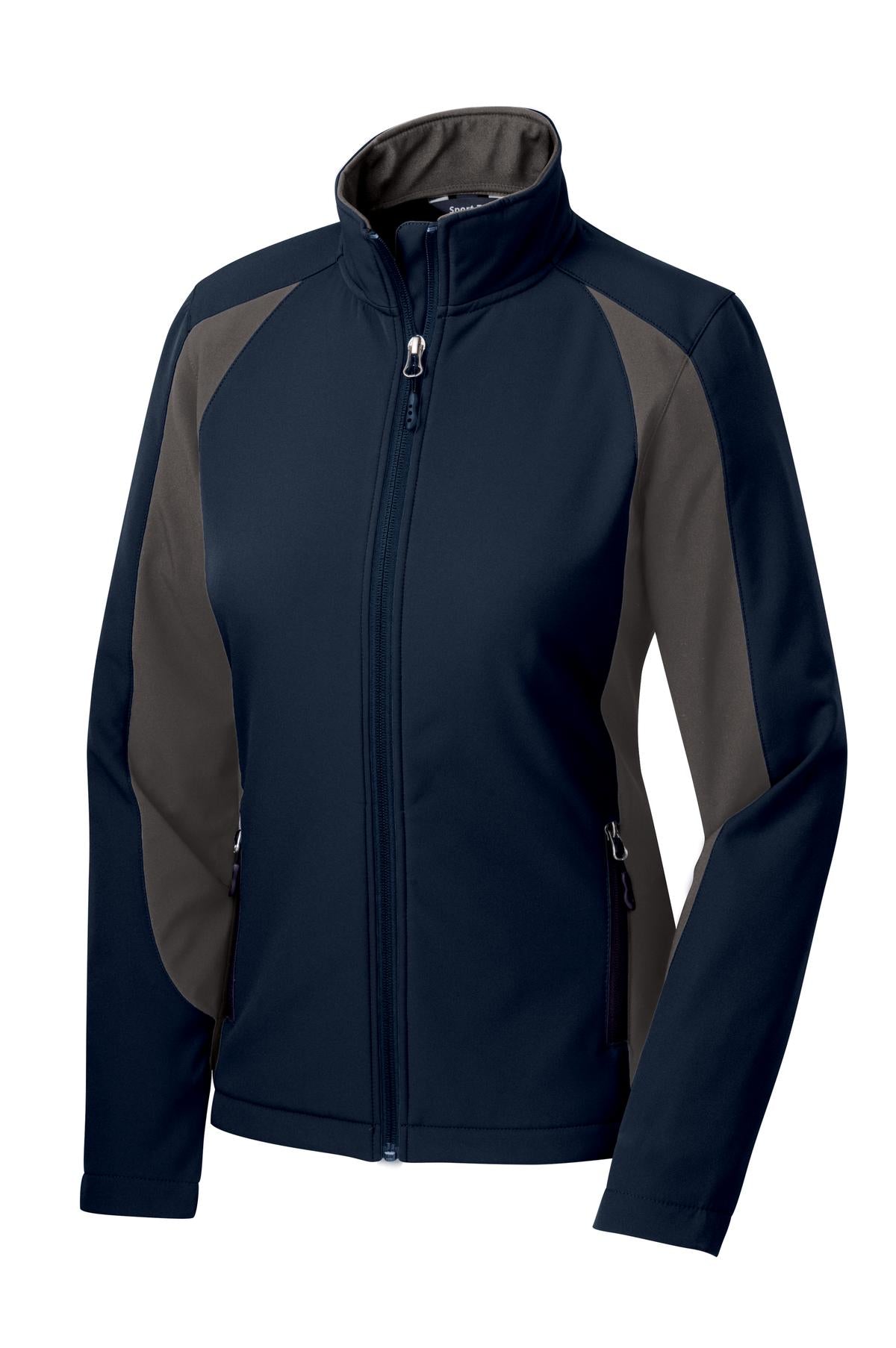 Sport-Tek Women's Colorblock Soft Shell Jacket. LST970 Womens Apparel Jackets & Vests