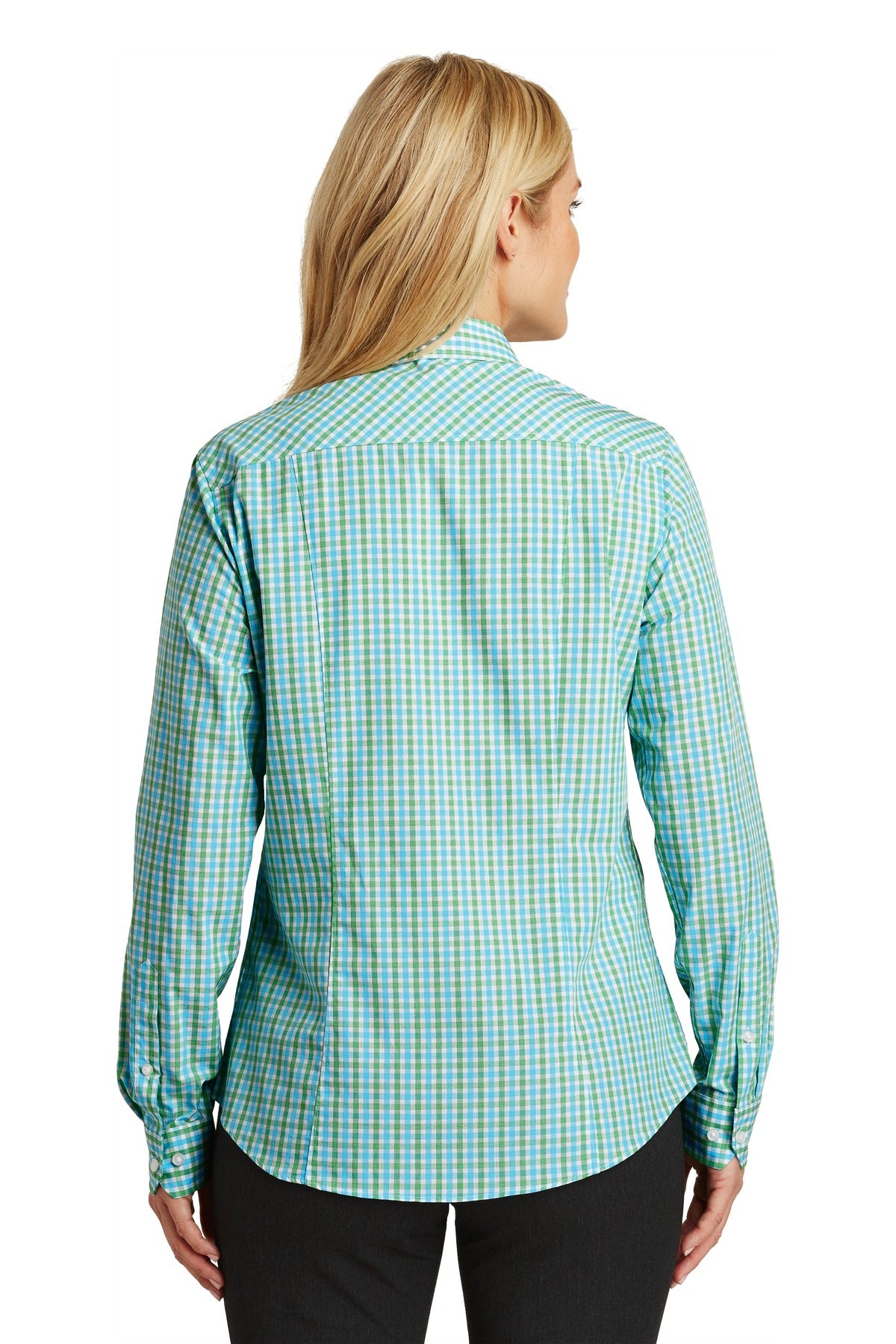 Port Authority Women's Long Sleeve Gingham Easy Care Shirt. L654 Womens Apparel Shirts & Tops