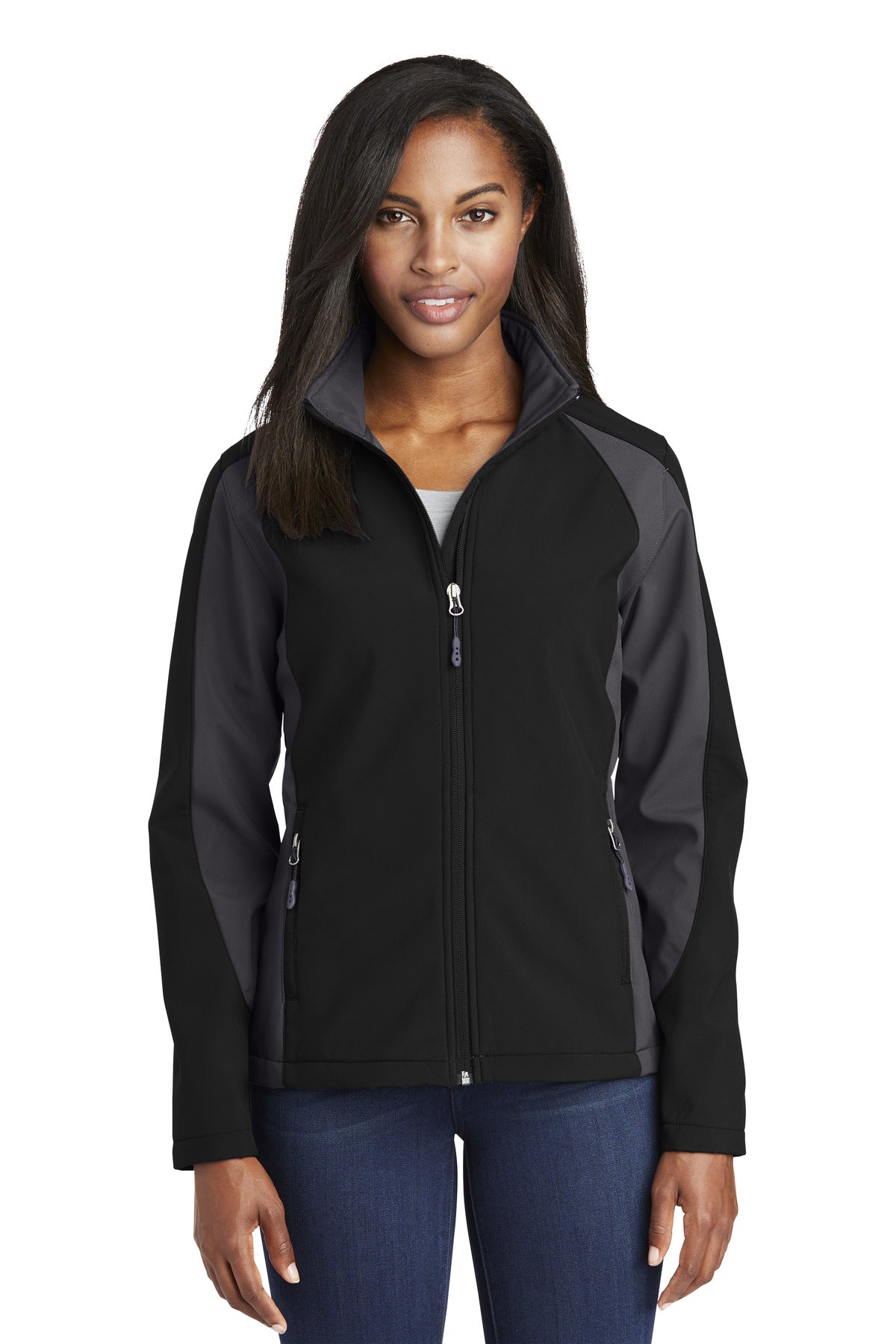 Sport-Tek Women's Colorblock Soft Shell Jacket. LST970 Womens Apparel Jackets & Vests
