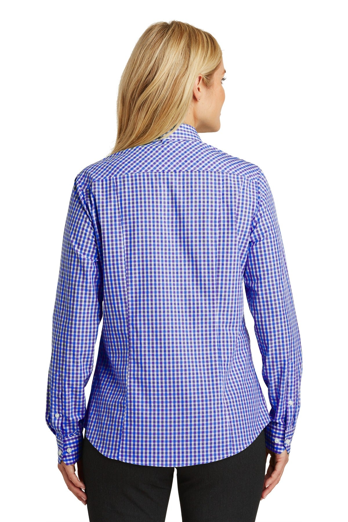 Port Authority Women's Long Sleeve Gingham Easy Care Shirt. L654 Womens Apparel Shirts & Tops