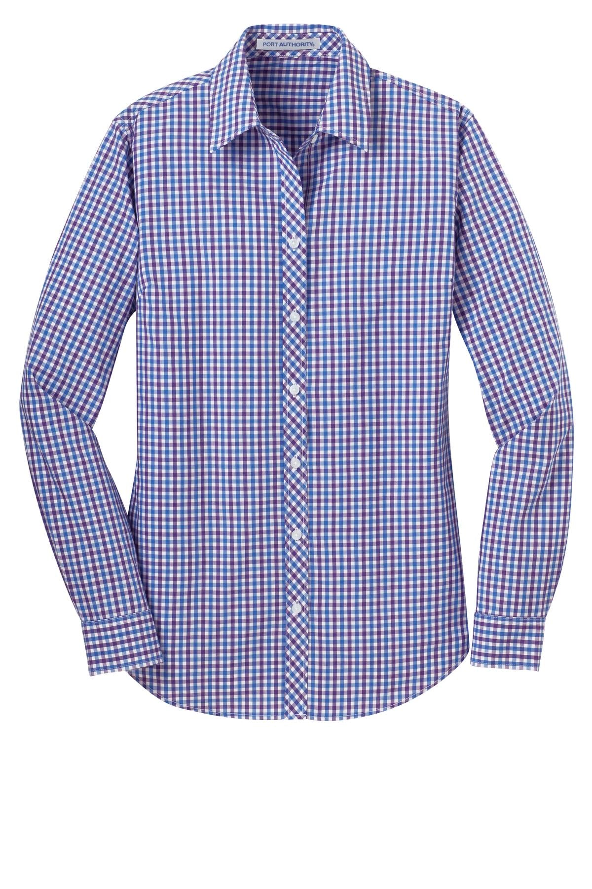 Port Authority Women's Long Sleeve Gingham Easy Care Shirt. L654 Womens Apparel Shirts & Tops