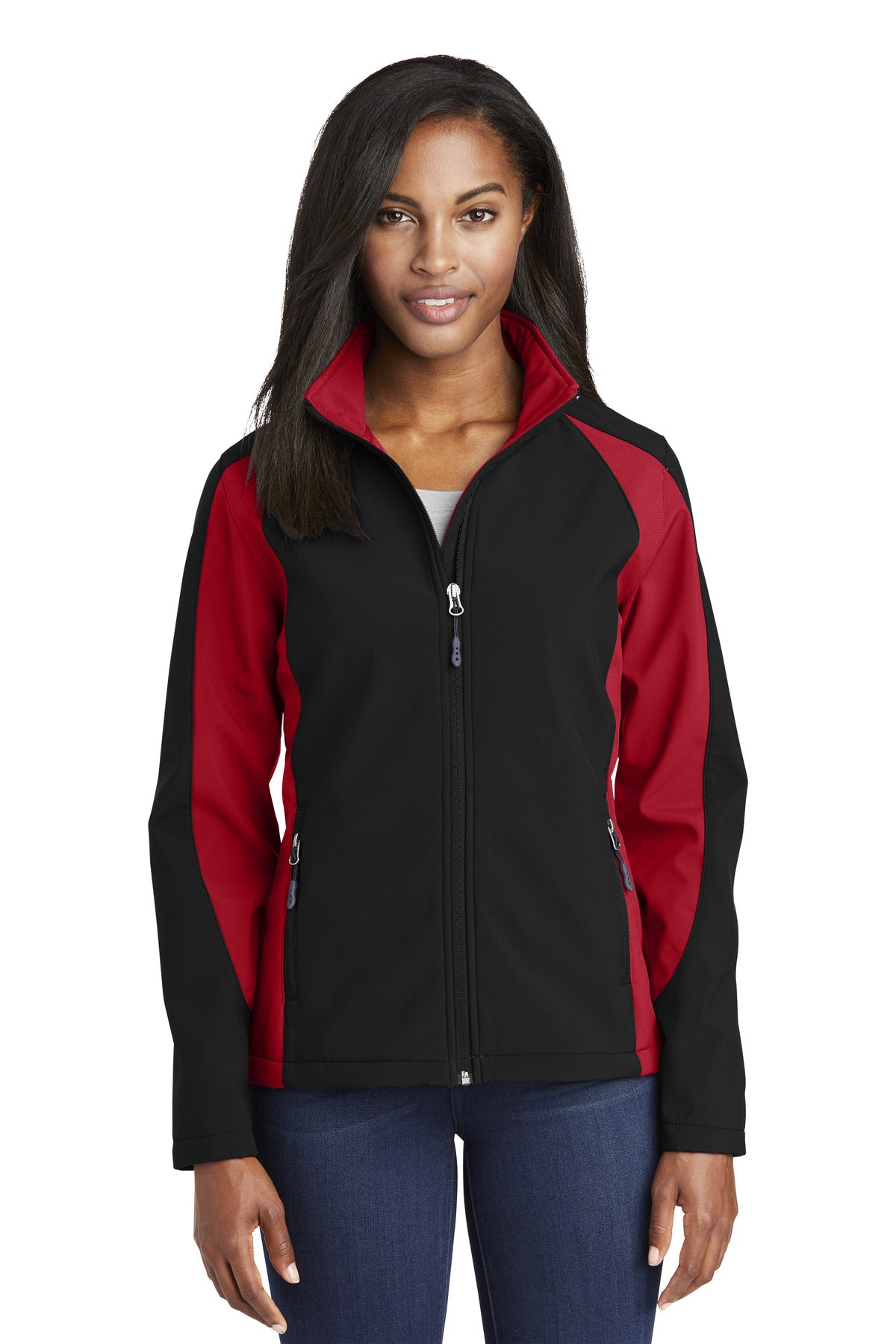 Sport-Tek Women's Colorblock Soft Shell Jacket. LST970 Womens Apparel Jackets & Vests