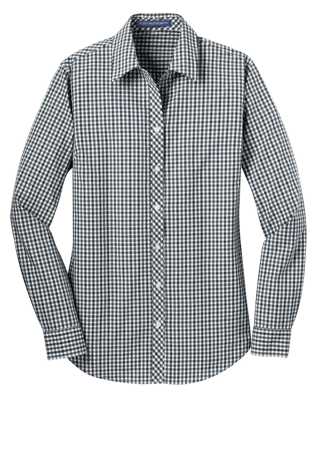 Port Authority Women's Long Sleeve Gingham Easy Care Shirt. L654 Womens Apparel Shirts & Tops
