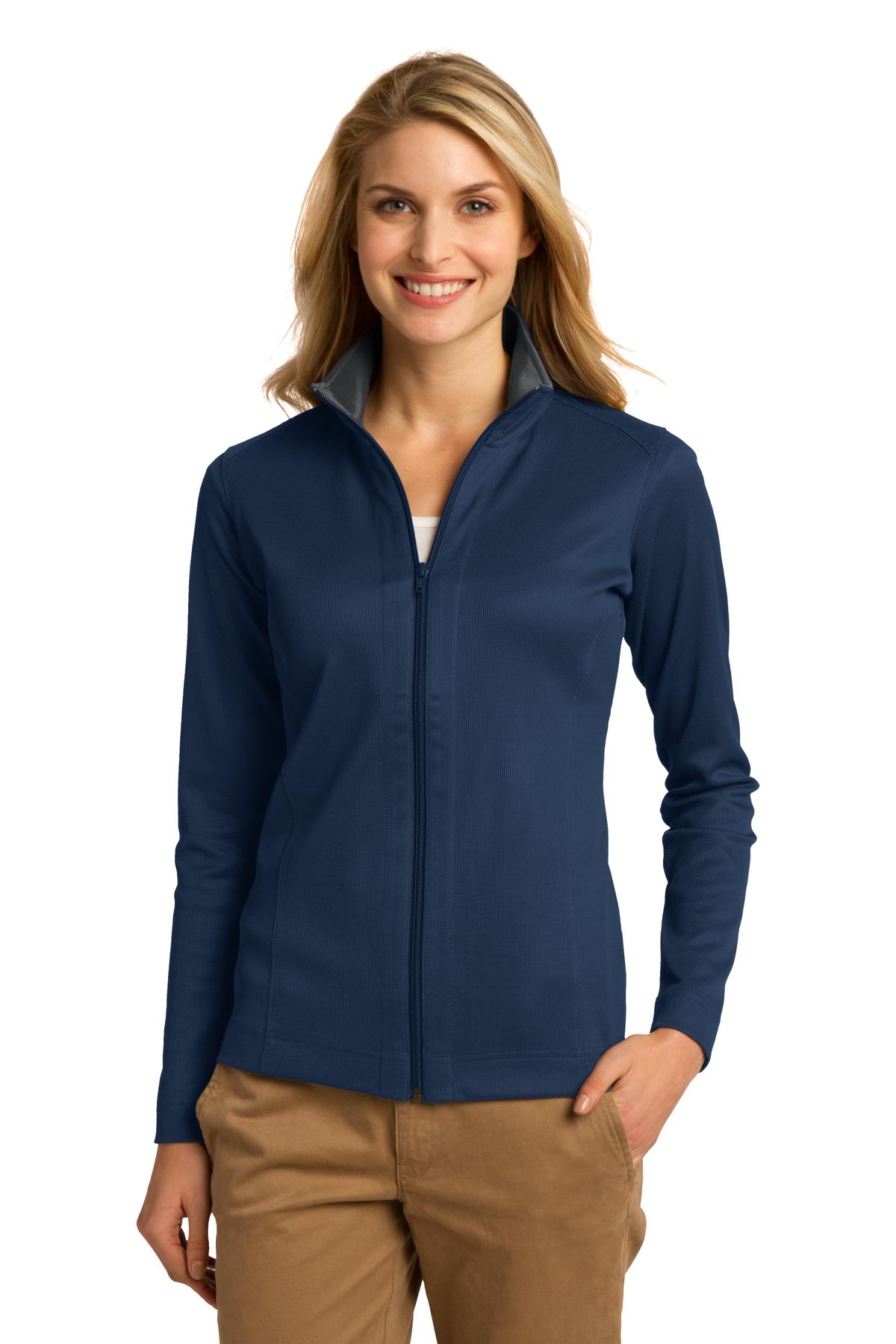 Port Authority Women's Vertical Texture Full-Zip Jacket. L805 Womens Apparel Jackets & Vests