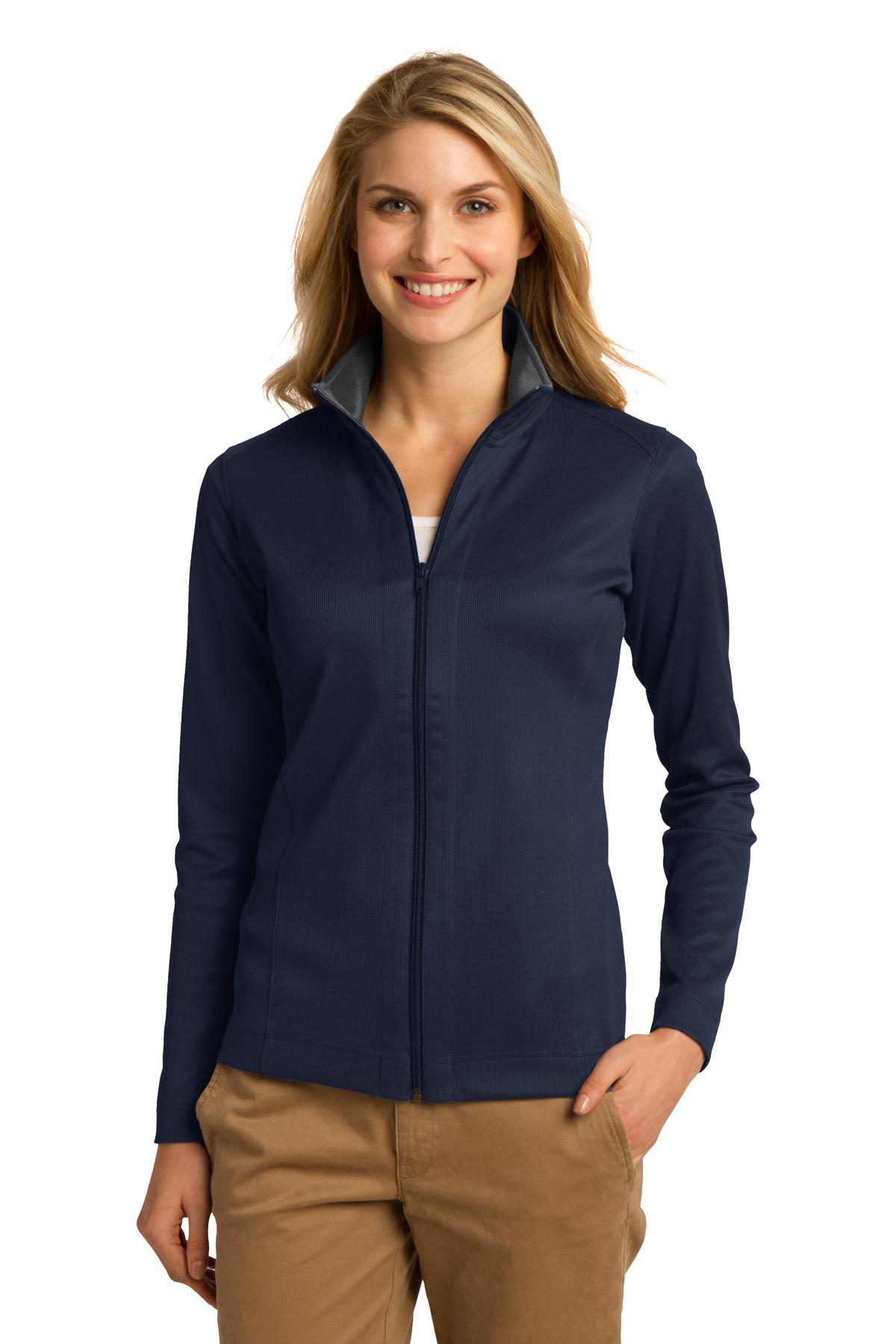 Port Authority Women's Vertical Texture Full-Zip Jacket. L805 Womens Apparel Jackets & Vests