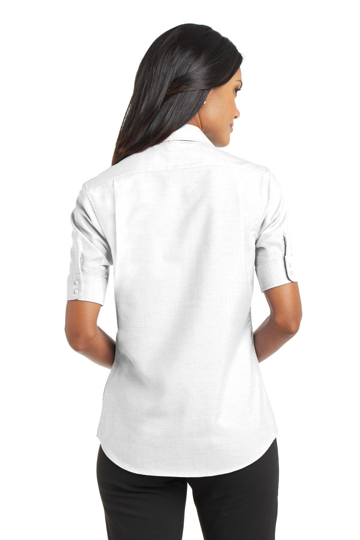 Port Authority Women's Short Sleeve SuperPro Oxford Shirt. L659 Womens Apparel Shirts & Tops