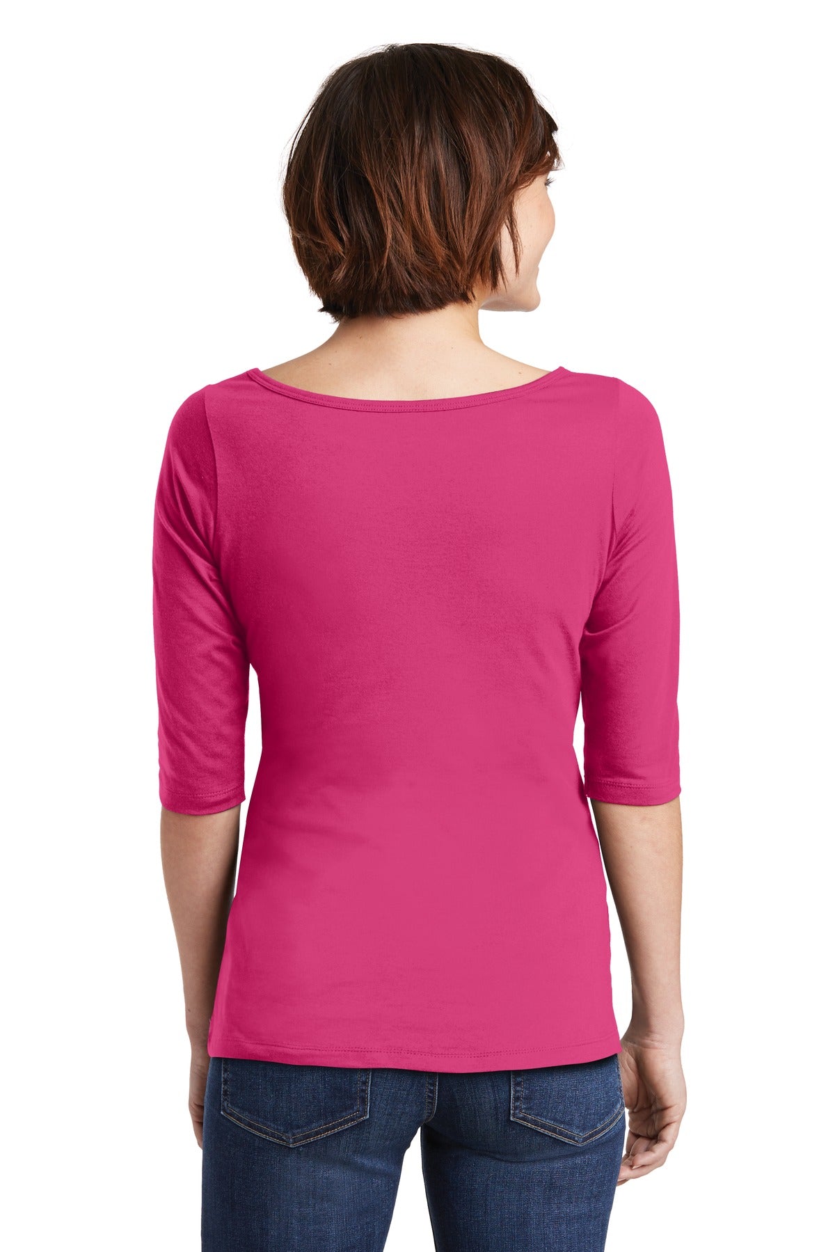 District Women's Perfect Weight 3/4-Sleeve Tee. DM107L Womens Apparel Shirts & Tops