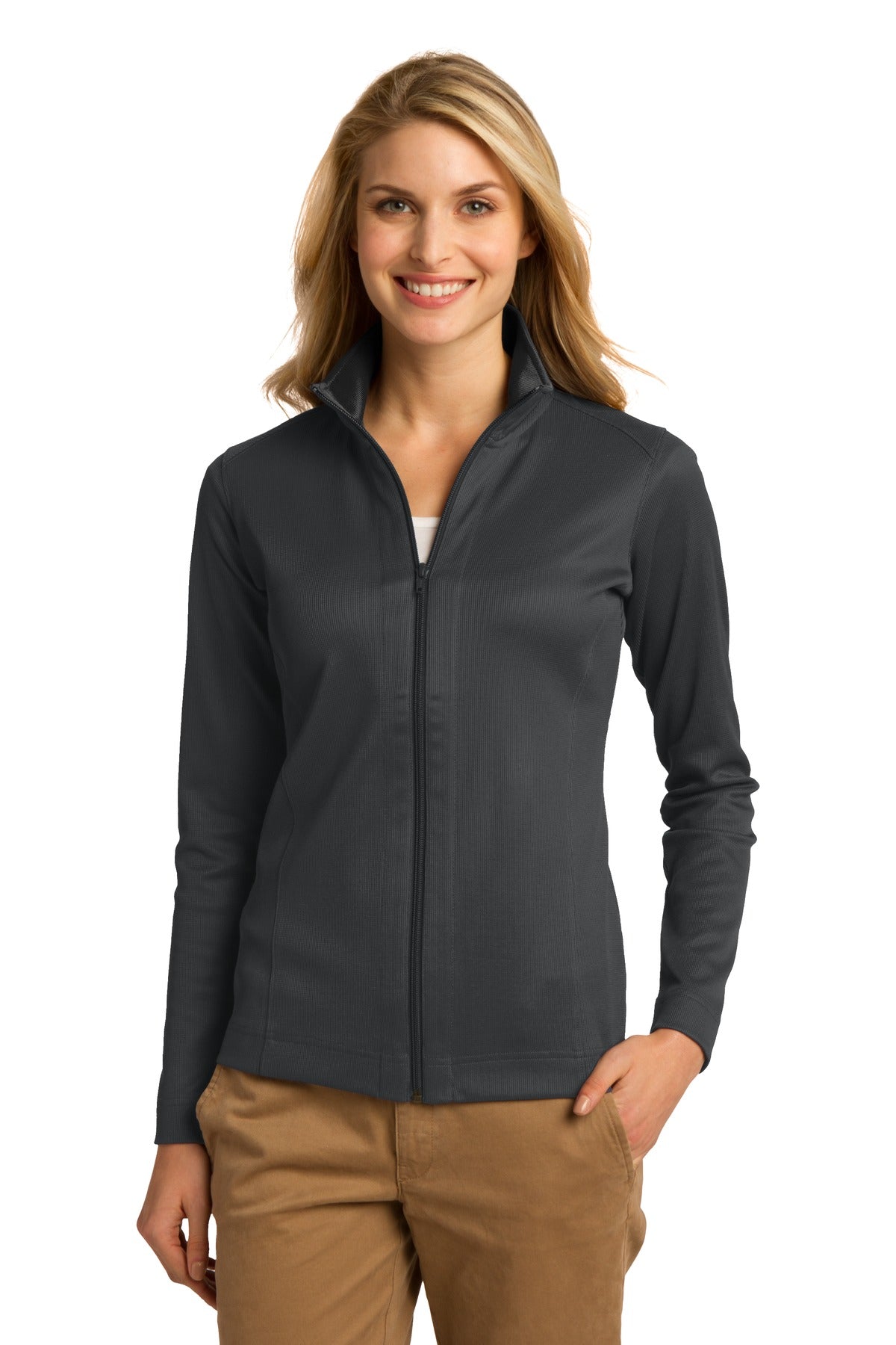 Port Authority Women's Vertical Texture Full-Zip Jacket. L805 Womens Apparel Jackets & Vests