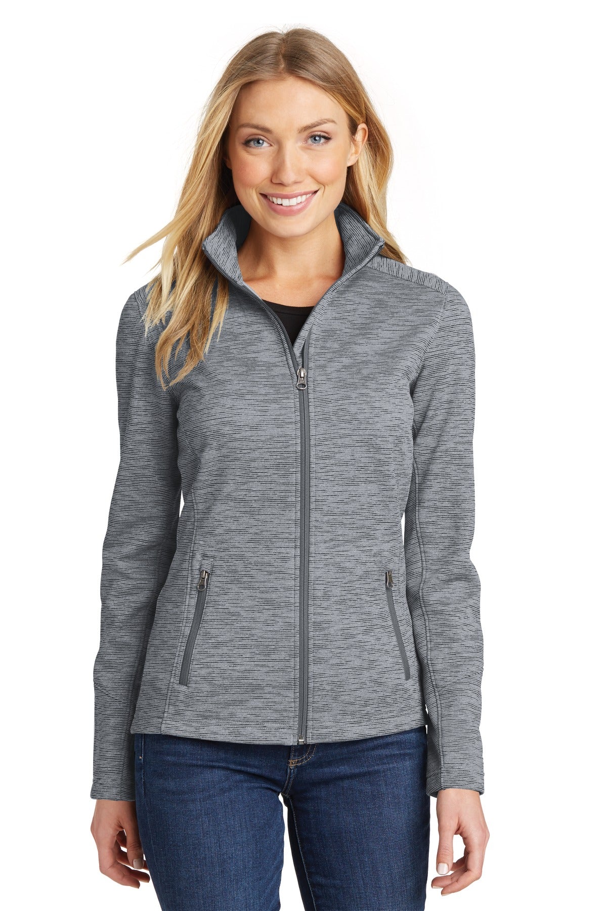 Port Authority Women's Digi Stripe Fleece Jacket. L231 Womens Apparel Jackets & Vests