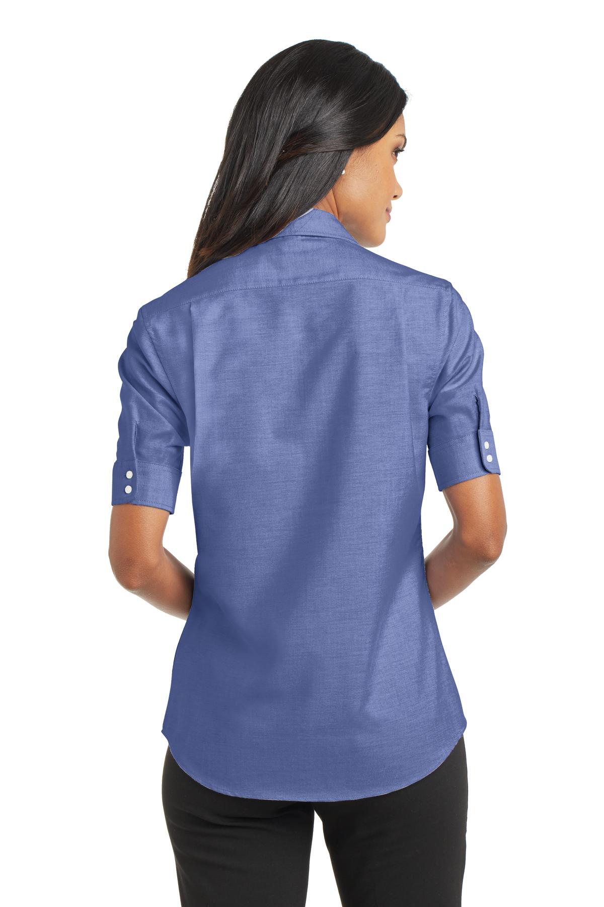 Port Authority Women's Short Sleeve SuperPro Oxford Shirt. L659 Womens Apparel Shirts & Tops