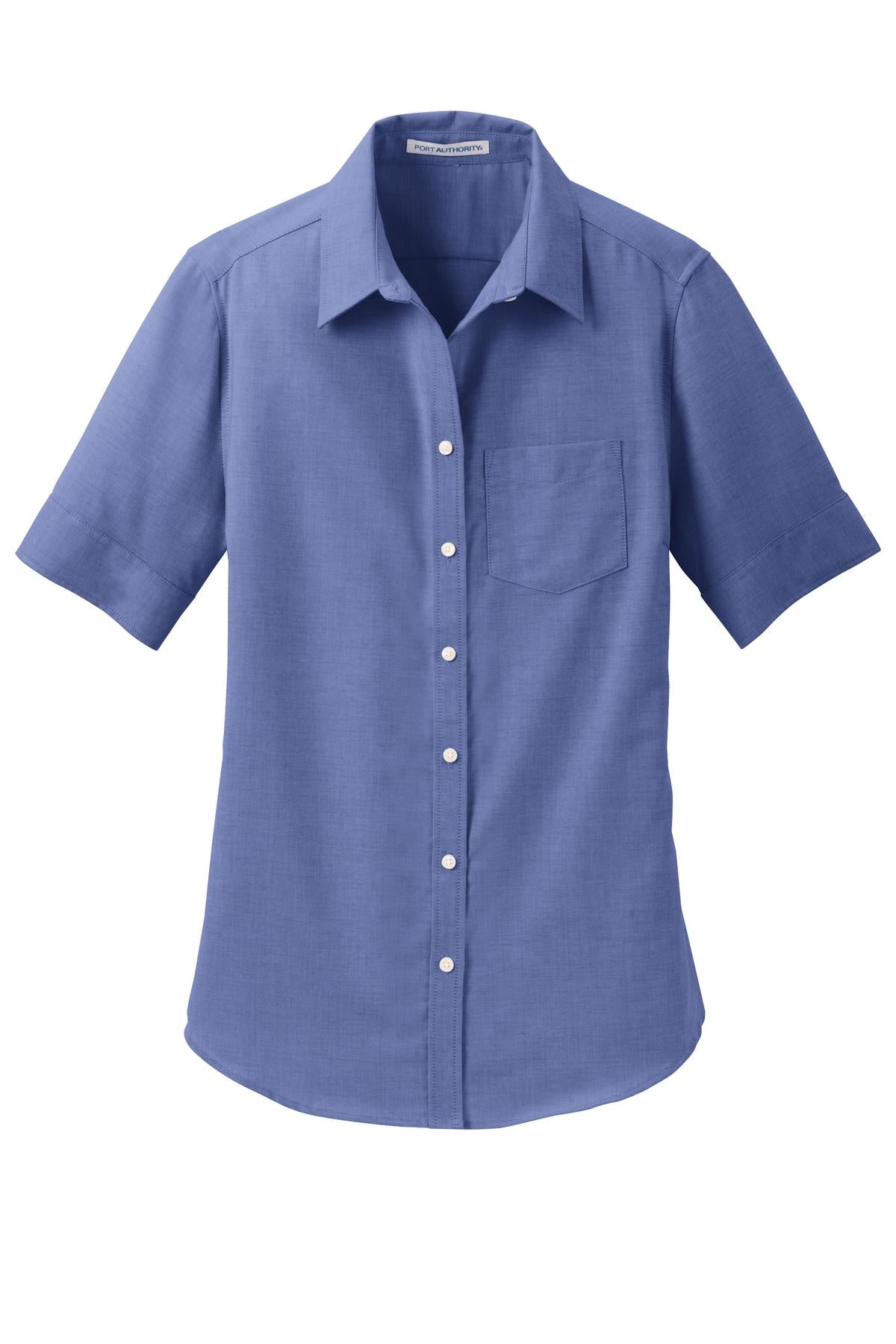 Port Authority Women's Short Sleeve SuperPro Oxford Shirt. L659 Womens Apparel Shirts & Tops