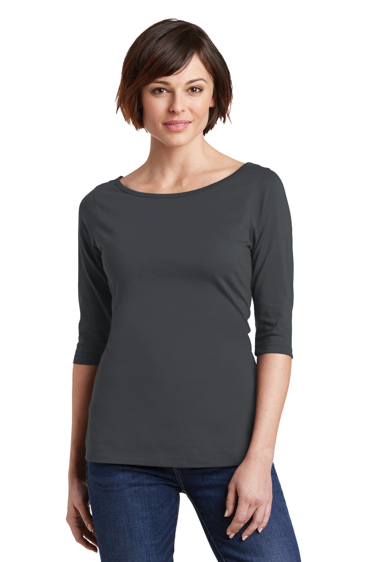 District Women's Perfect Weight 3/4-Sleeve Tee. DM107L Womens Apparel Shirts & Tops