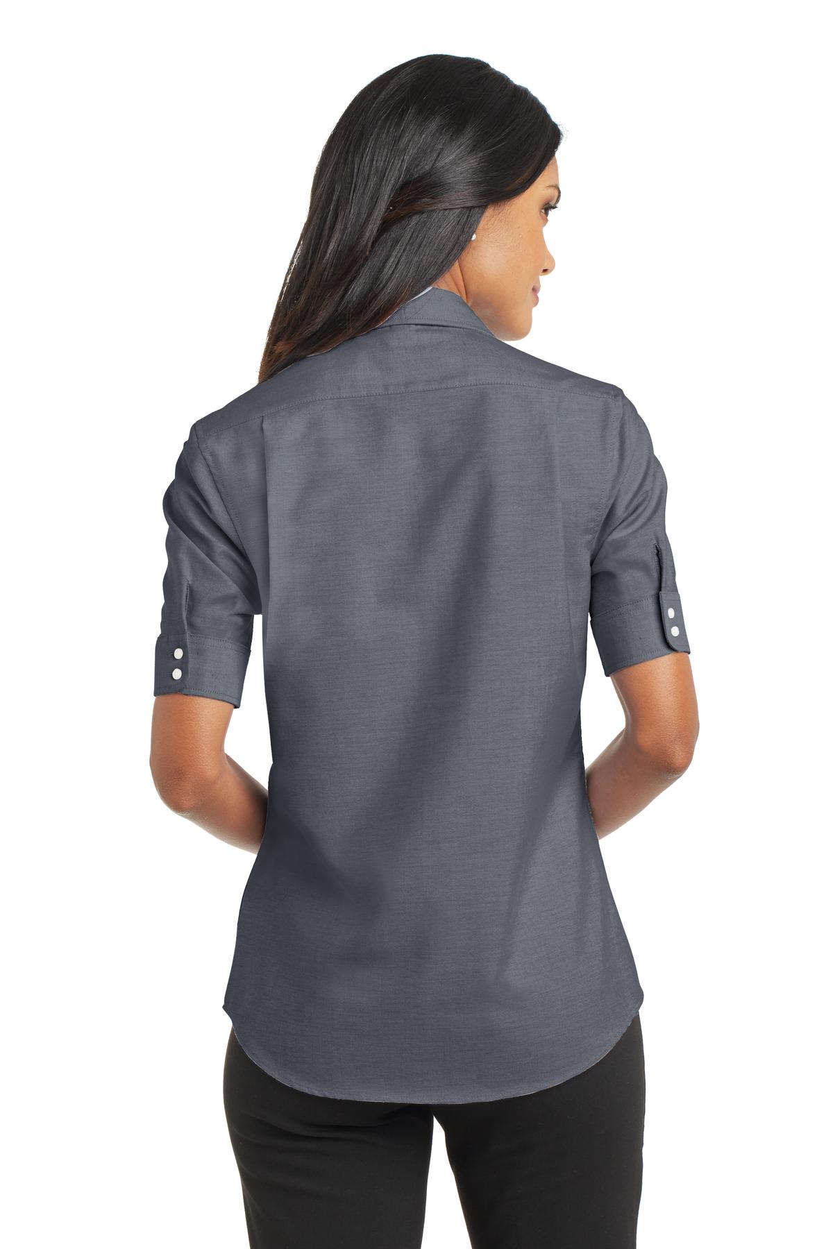 Port Authority Women's Short Sleeve SuperPro Oxford Shirt. L659 Womens Apparel Shirts & Tops