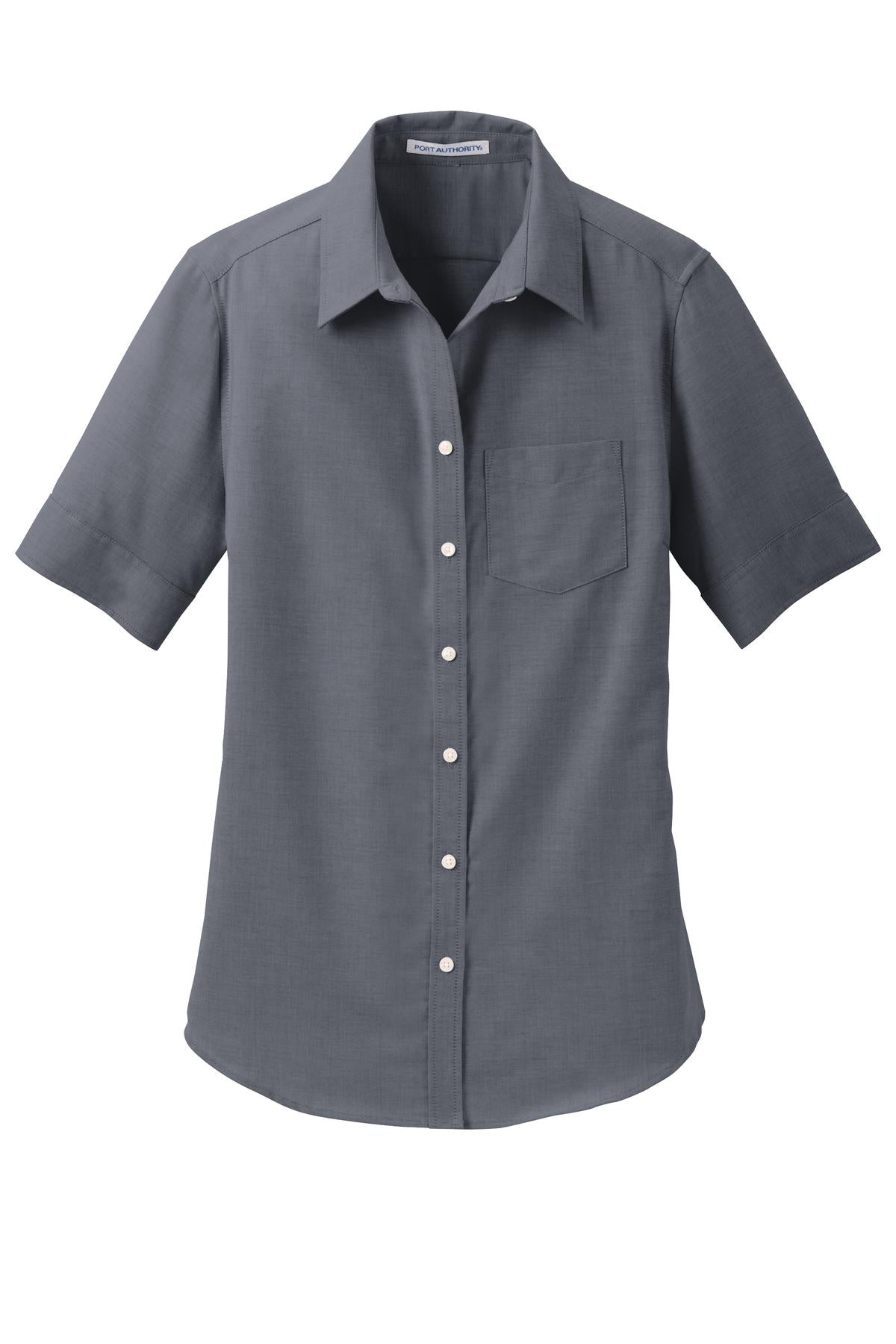 Port Authority Women's Short Sleeve SuperPro Oxford Shirt. L659 Womens Apparel Shirts & Tops