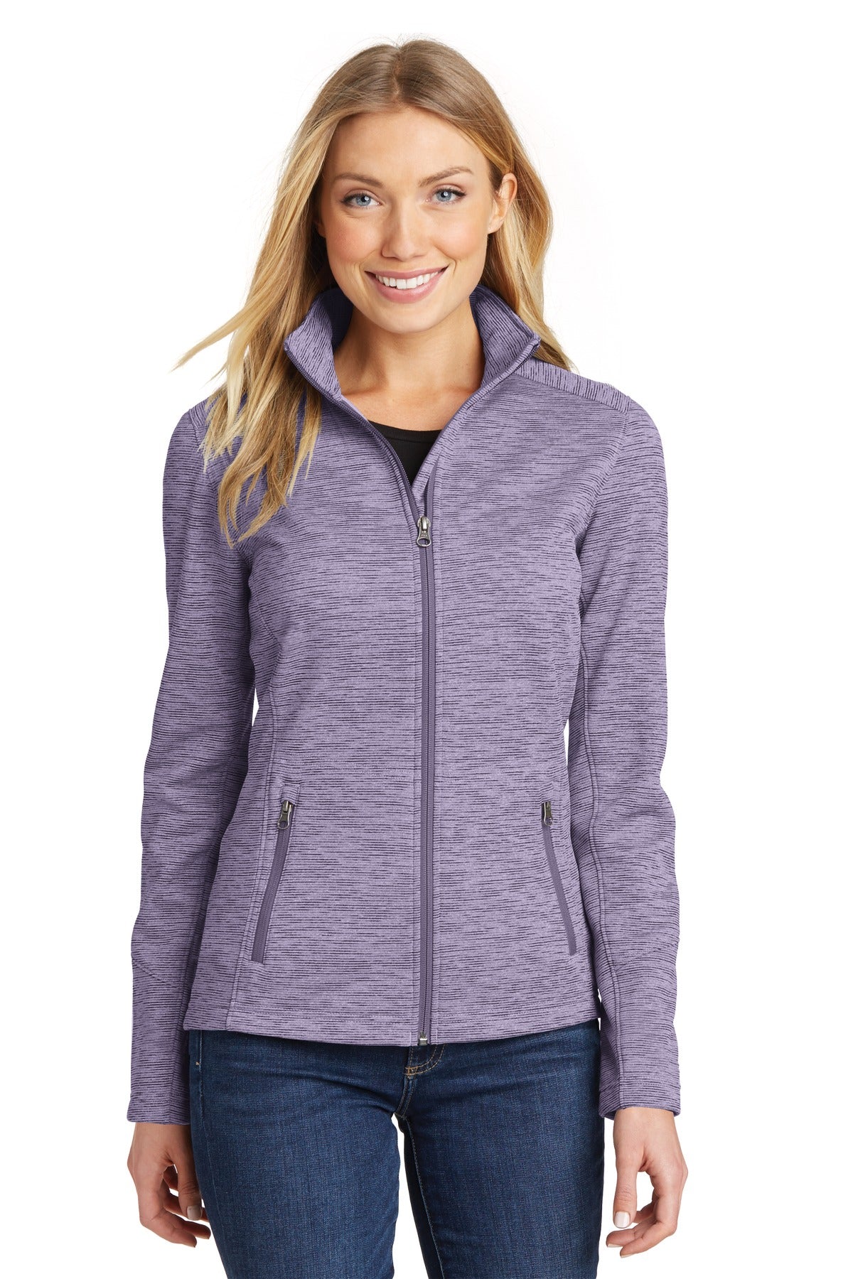Port Authority Women's Digi Stripe Fleece Jacket. L231 Womens Apparel Jackets & Vests