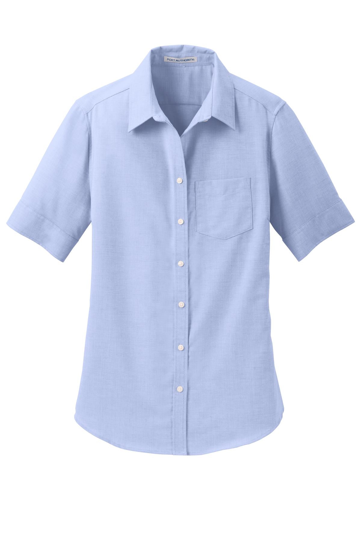 Port Authority Women's Short Sleeve SuperPro Oxford Shirt. L659 Womens Apparel Shirts & Tops