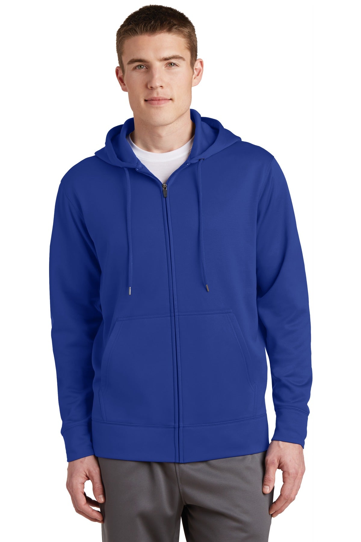 Sport-Tek Men's Sport-Wick Fleece Full-Zip Hooded Jacket Mens Apparel Sweatshirts & Fleece