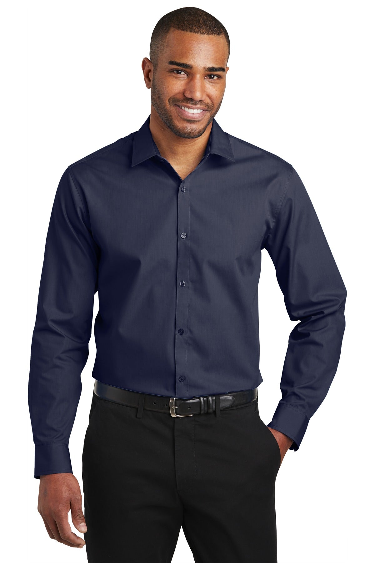 Port Authority Men's Slim Fit Carefree Poplin Shirt. W103 Mens Apparel Shirts & Tops