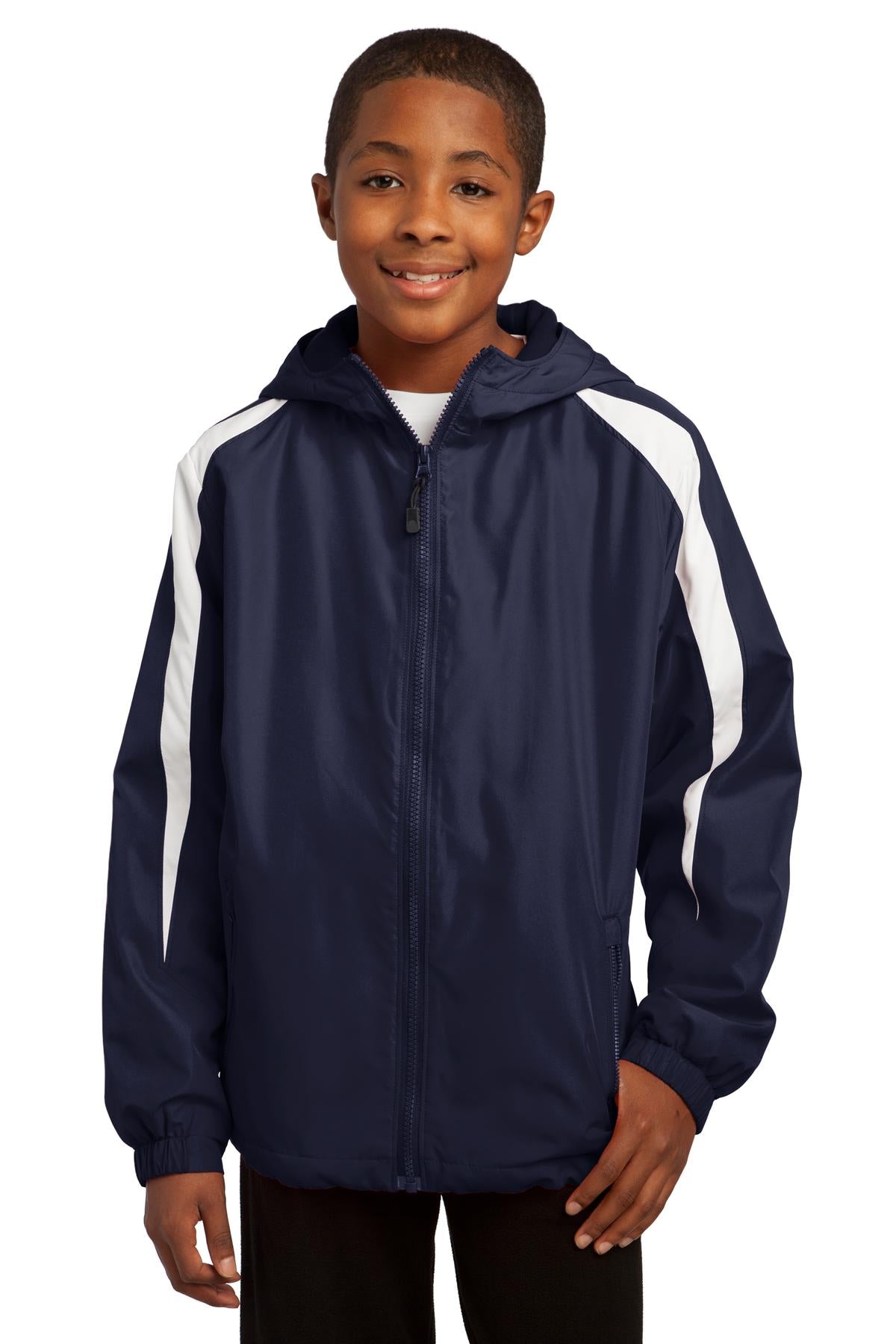 Sport-Tek Youth Fleece-Lined Colorblock Jacket Youth Apparel Jackets & Vests