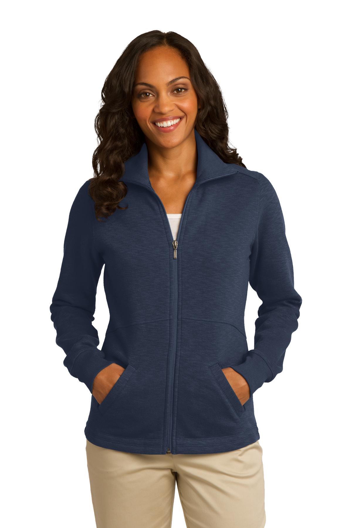 Port Authority Women's Slub Fleece Full-Zip Jacket. L293 Womens Apparel Jackets & Vests