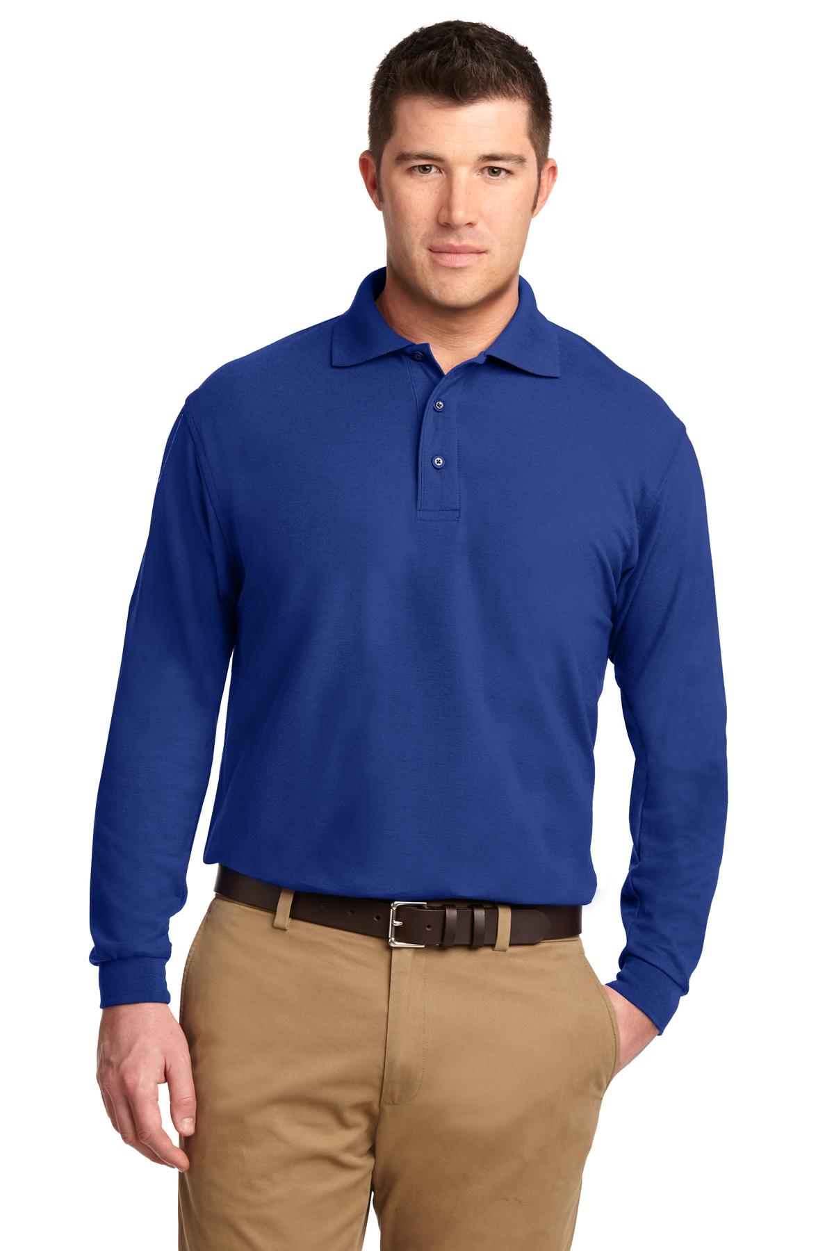 Port Authority Men's Tall Silk Touch Long Sleeve Polo. TLK500LS Mens Apparel Shirts & Tops