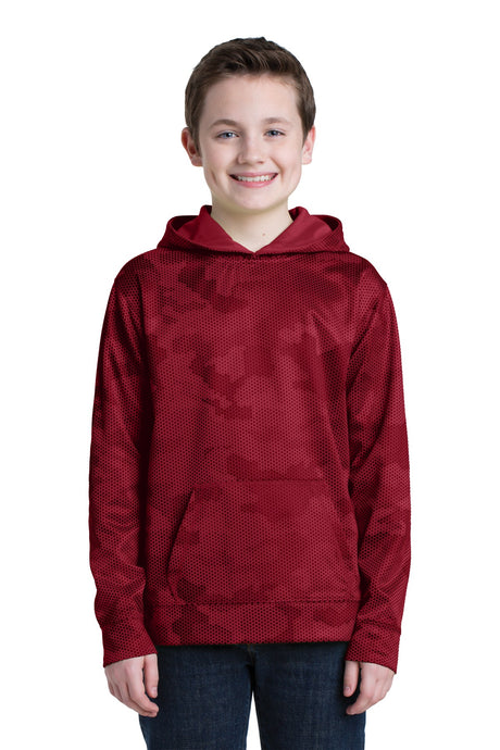 Sport-Tek Youth Sport-Wick CamoHex Fleece Hooded Pullover YST240 Youth Apparel Hoodies & Sweatshirts