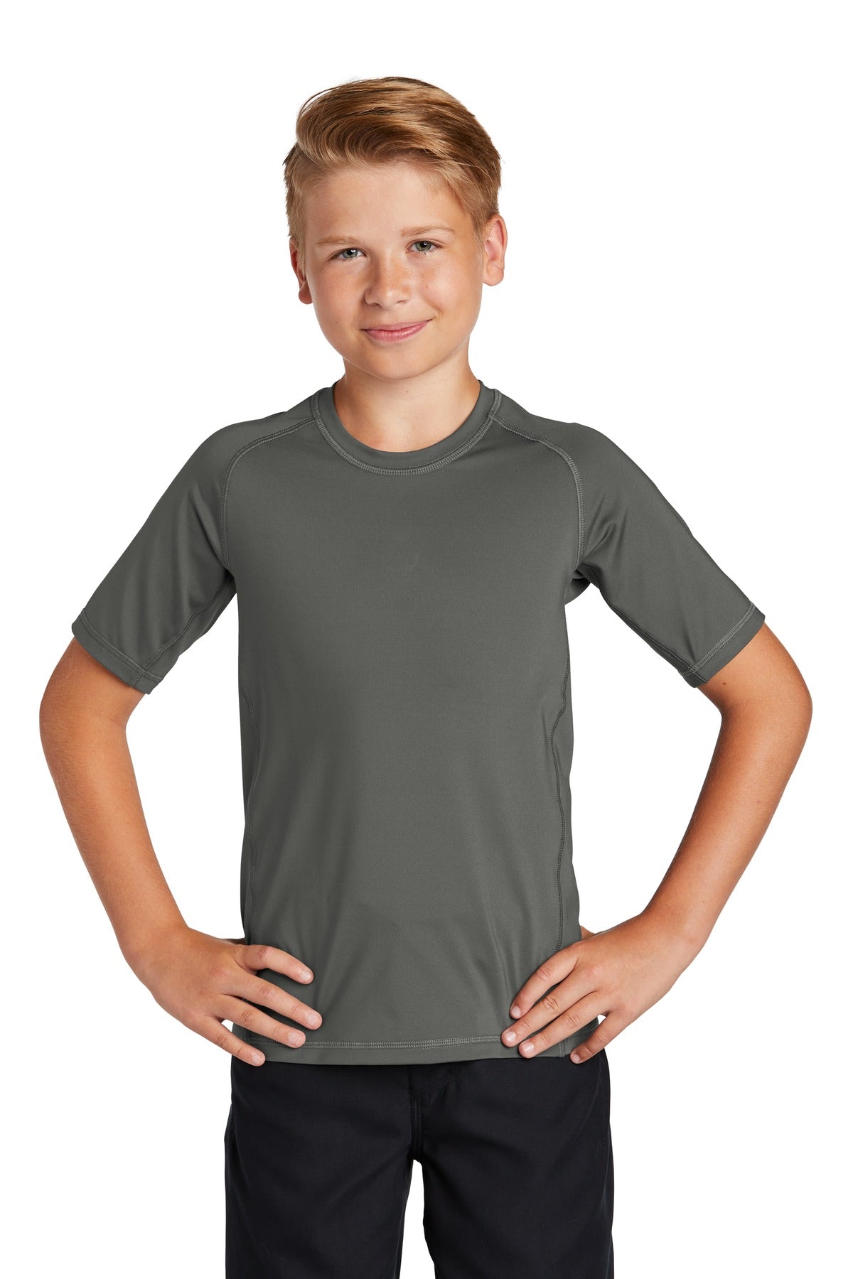 Sport-Tek Youth Rashguard Tee YST470 Youth Apparel Shirts & Tops