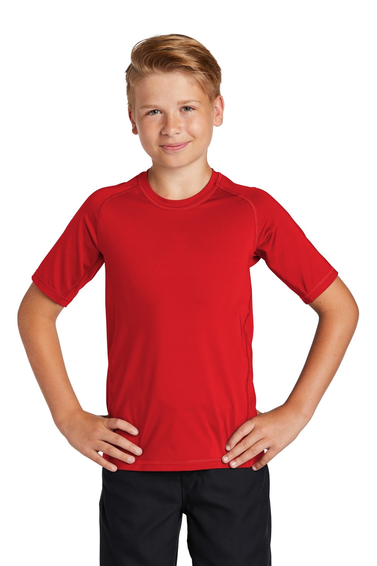 Sport-Tek Youth Rashguard Tee YST470 Youth Apparel Shirts & Tops